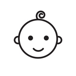 smile baby outline icon style design