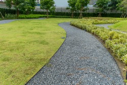 Black gravel walk in Garden and Lawn hill