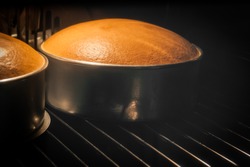 Baking cakes in oven
