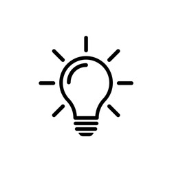 Bulb light vector icon. Lighting Electric lamp. Electricity, shine. Light Bulb icon vector, isolated on background. Bulb light icon - Idea sign, solution. Bulb light symbol Energy 