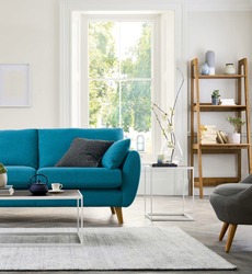 Beautiful living room with modern sofa