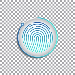 Vector fingerprint icon. Abstract illustration on transparent background. EPS10
