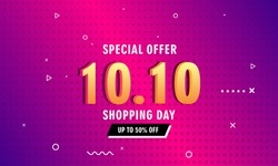 10.10 flash sale modern banner promotional template