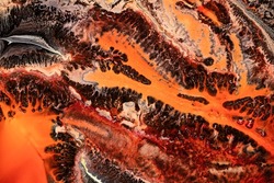 Fluid art texture. Background with abstract paint effect. Liquid picture with dinamic lines and fractals. Mixed paints for wall art or design poster. Backdrop similar to the landscape of movement lava