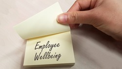 Employee Wellbeing concept using sticky pad