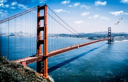 The Golden Gate Bridge is a suspension bridge located in the western United States in the state of California. The bridge connects San Francisco with Sausalito