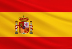 Spain flag with fabric texture