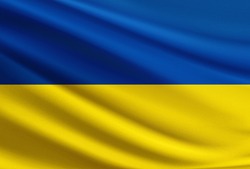 Ukraine flag with fabric texture