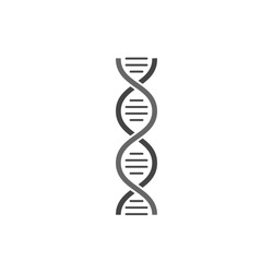Vector icons of human DNA helix on cartoon style on white isolated background.
