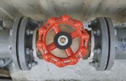 Red main public water valve