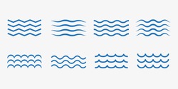 Wave icon set. Vector illustration, flat design.