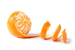 Orange peel isolated on white background with clipping path.