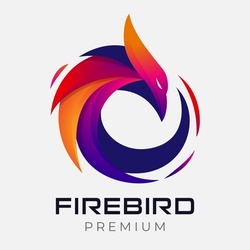 Abstract Circle Phoenix logo. Multicolored Abstract Firebird logo