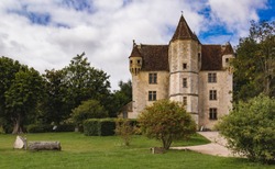 French Castle in rural france in the summer