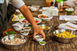 Indonesian Balinese cooking class, ingredients on the table