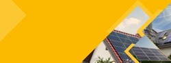 Solar panel, photovoltaic, alternative electricity source - WEB BANNER, copy space.