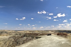 Backcountry camping in the badlands of Grasslands National Park East Block, Canada