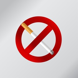No smoking sign on a white background. Vector illustration.