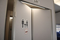 Airplane toilet, Small toilet in the airplane 