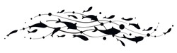 Fish wave. Decorative flock of fish. Logo design template. Vector illustration.