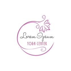 Lotus Flower Yoga Beauty Center Logo, Sign, Icon Vector Design, Template