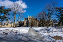 Trafalgar Castle School for Ontario Ladies built in 1874 in Oshawa, Ontario, Canada.