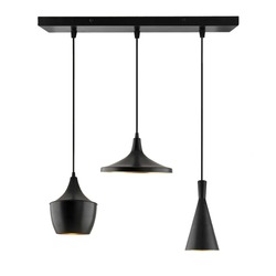 3 Light Cluster Industrial Shade Hanging Light Black Pendant Ceiling Lamp Isoladed