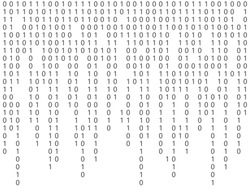Binary code background. Byte data programmer. Matrix script. Digital stream pattern. Computer cyber source. Hacker program. Security technology. Zero number. Java coding. Vector illustration.