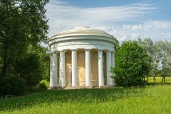 View of the Temple of Friendship built in 1700's in Pavlovsk Park built by the order of Catherine the Great for her son Grand Duke Paul, in Pavlovsk, within Saint Petersburg, Russia