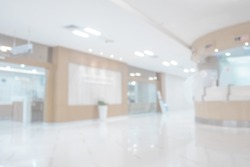 Abstract blur background luxury clinic or hospital interior.