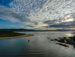 Early morning waterscape at Tomago River in Mossy Point on the South Coast of NSW, Australia