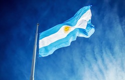 Flag of Argentina on the mast