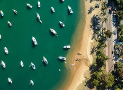 Aerial view of Ilhabela Beach island, Sao Paulo, Brazil