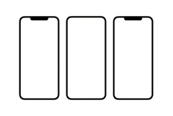 Modern smartphones, different blank screens