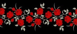 Vector rose flower border design