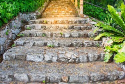 stone stair  with Stairway to heaven, exit to the light ,background