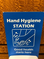Hand Hygiene Station Sign with Message Saying Good Health Starts Here