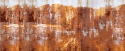Rusty metallic texture, rust and oxidized metallic background. Long banner format