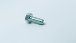 Metal bolt isolated on white background. Metal steel bolt.