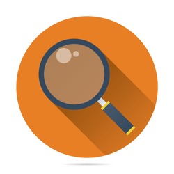 magnifying glass icon vector flat style for search, focus, zoom, business illustration