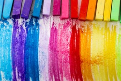 Colorful chalk pastels - education, arts,creative, back to school