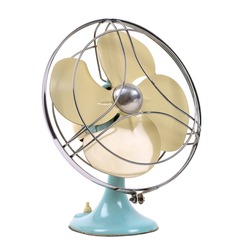 vintage fan isolated over white