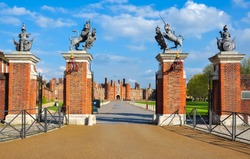 Entrance to Hampton Court Palace, London, UK
