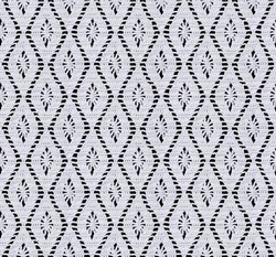 Snow white seamless knitted texture. Beautiful vertical pattern crocheted. Cotton yarn. Lace on a black background.