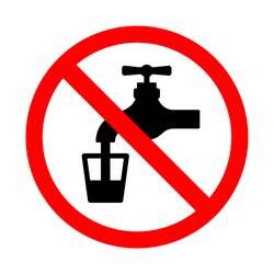 Do not use water sign. Bright warning, restriction sign on a white background. Vector illustration of a collection of prohibition signs