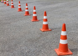 road cone on the asphalt