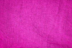 Pink linen Canvas fabric background. Magnetic Magenta colored Cloth background. Fuchsia color fabric. Pink pure linen texture