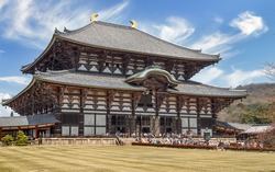 Todai ji (Great Eastern Temple), wooden temple built in 752, World Heritage site, landmark of Nara, Japan.