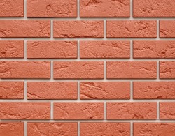 Reliable Red Brick Wall. Strong Brickwork. The Work Of Masons. Protective Structure. Old Bright, Red And Orange Brickwall Texture. Strong Brickwork Seamless.