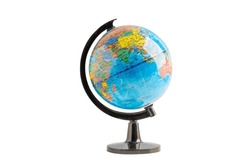 Bangkok, Thailand, March 1, 2023 World, globe or earth model isolated on white background with clipping path.